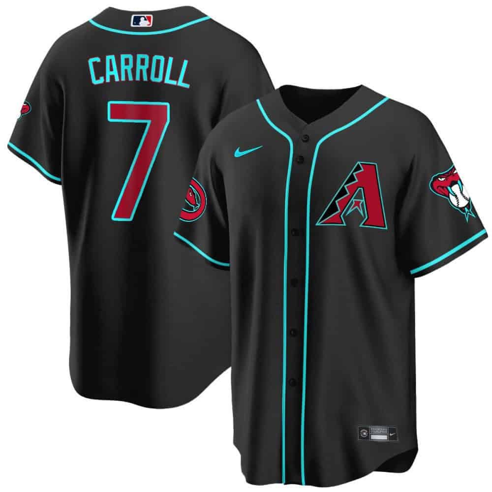 Men Arizona Diamondback #7 Carroll Black 2024 Nike Cool Base MLB Jersey->indianapolis colts->NFL Jersey